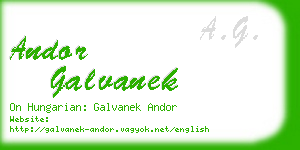 andor galvanek business card